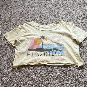 Billabong Yellow Graphic Crop Top